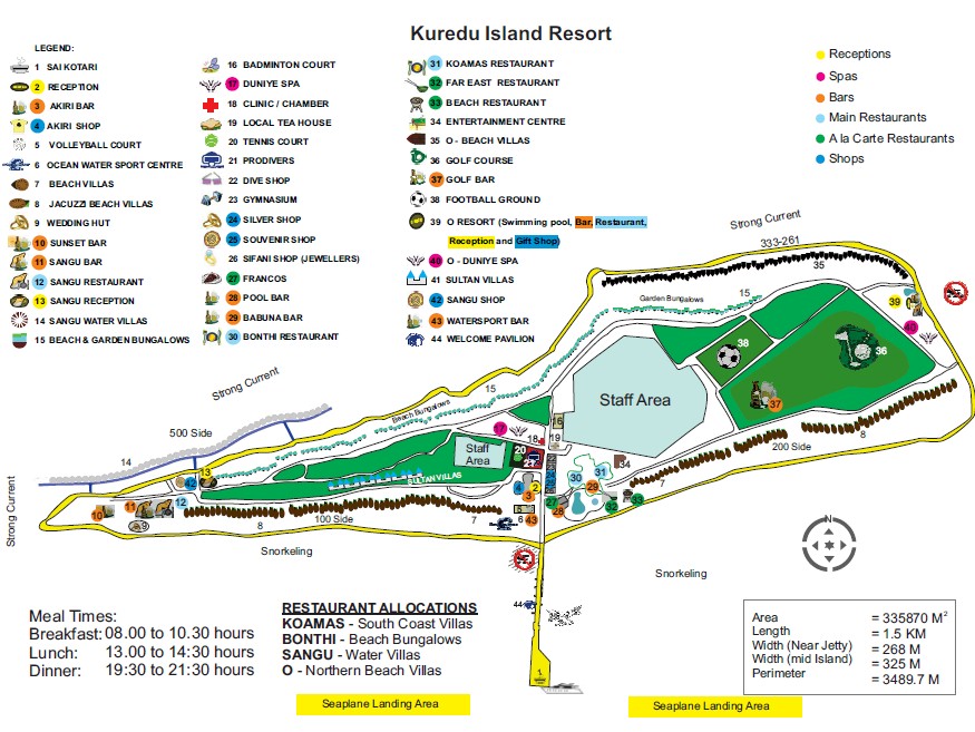 Maldives Resort Map (Enlarged)